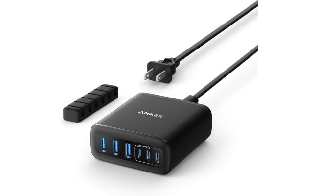 Anker Desktop Charger, Fast Charging USB C Charger with 112W Max 6-Port Desk Accessories for Home Office, Campatible with Multiple Devices, iPhone, iPad, MacBook, Galaxy and More (Cable Not Included)